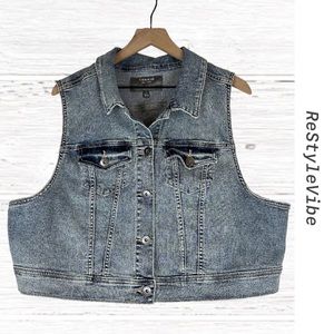 TORRID Women’s Size 2 2X Vest Denim Jean Style Stretch Button Front Trucker